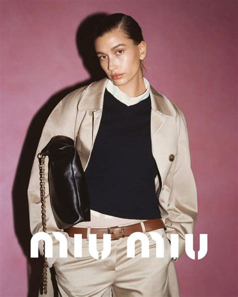 miu miu hailey|Hailey Bieber Fronts Miu Miu’s Spring 2022 Campaign .